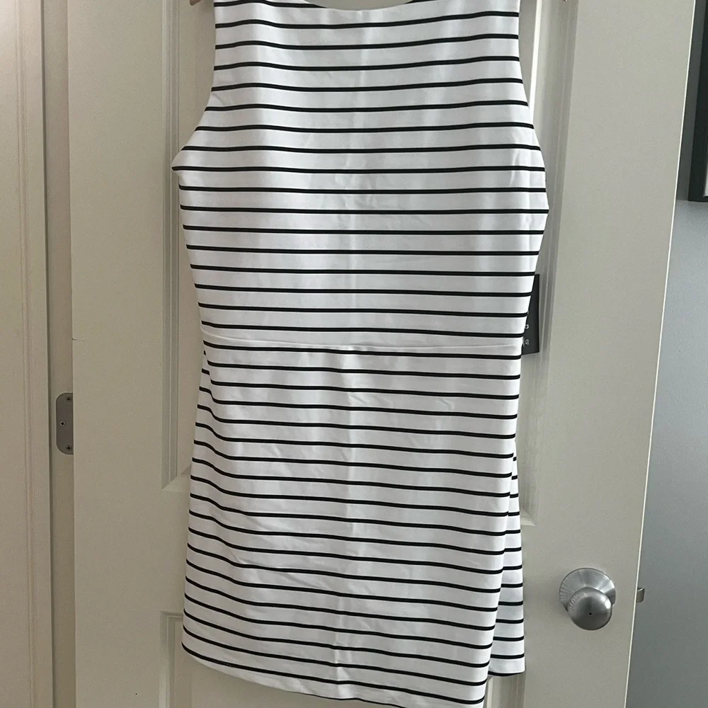 NWT Abercrombie & Fitch YPB SculptLUX Slash Mini Dress XXL Striped - Picture 10 of 11